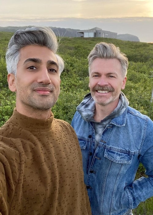 Tan France and Rob France in a selfie that was taken in Iceland in July 2021