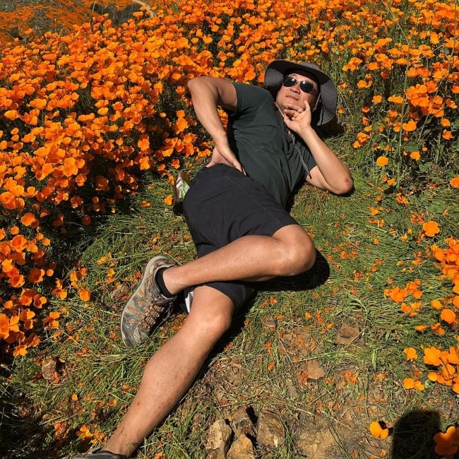 Tom Choi as seen while posing for the camera in Temescal Valley, California in March 2019