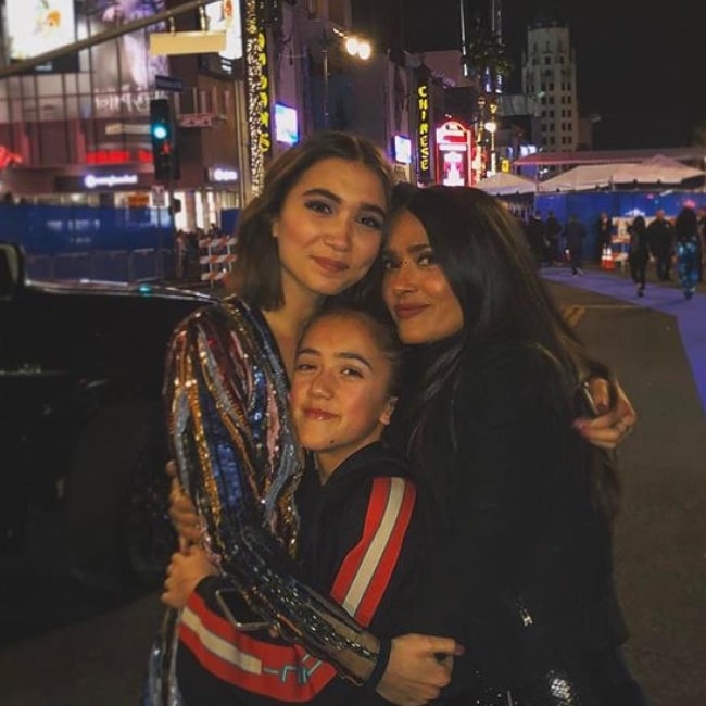 Valentina Paloma Pinault as seen in a picture that was taken with actress Rowan Blanchard and her mother Salma Hayek in the past