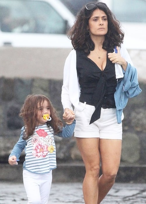 Valentina Paloma Pinault as seen in a picture that was taken with her mother Salma Hayek in the past