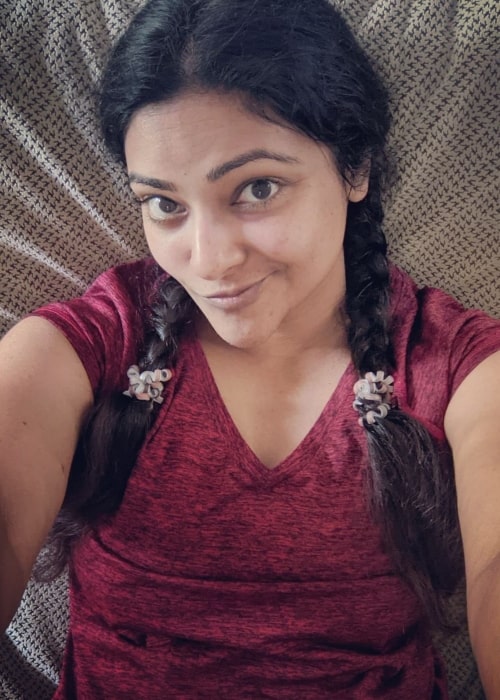 Abhirami as seen in a selfie that was taken in October 2021