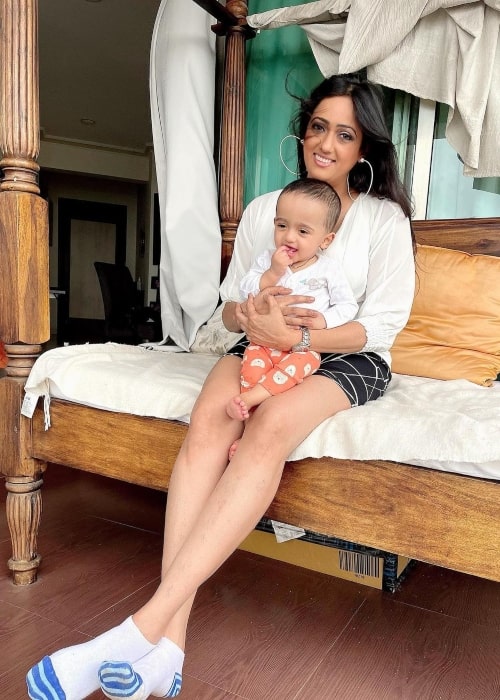 Brinda Parekh as seen in a picture that was taken with her child Arjun Kamath in August 2021