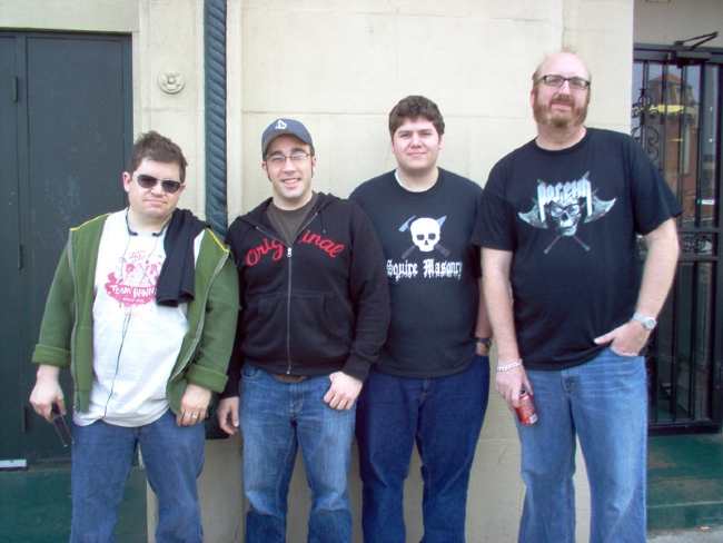 (From left to right) Patton Oswalt, Jim Tews, Bill Squire, and Brian Posehn