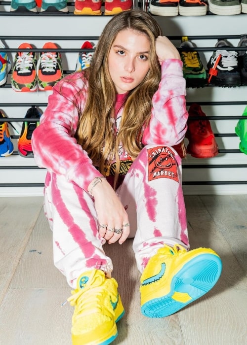 Grace Gaustad as seen in a picture that was taken in Los Angeles, California in February 2021, while showcasing her sneaker collection