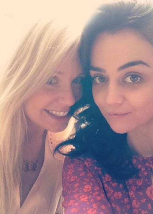 Hayley Squires as seen in a selfie that was taken in July 2021, with Lyndsay Plumbly