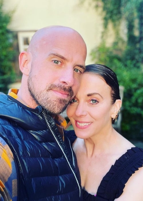 Jonathan Goodwin and Amanda Abbington, as seen in October 2021