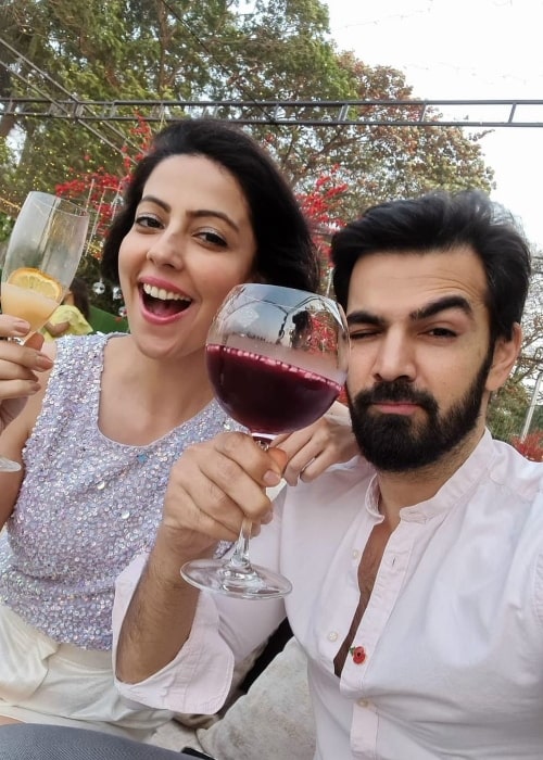 Karan V Grover and Poppy Jabbal in an Instagram post in July 2021