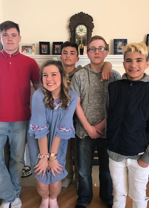 Kylee Haueter and her brothers (Left-Right) Conner, Ian, Max, and Jayden on the day of Easter in April 2018, at Eden Prairie, Minnesota