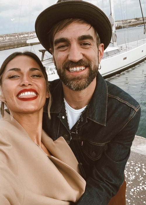 Michelle Calvó as seen in a selfie with actor Jon Plazaola at Santa Cruz de Tenerife in March 2021