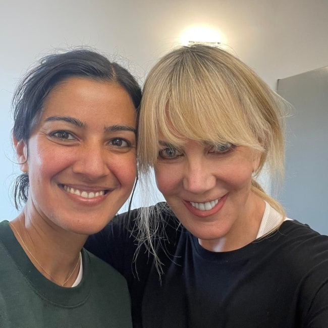 Rakhee Thakrar as seen in a selfie that was taken with Sharon of Crystal Clear Skincare in October 2021