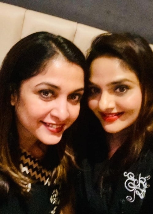 Ramya Krishnan as seen in a picture that was taken with her bestie in January 2020