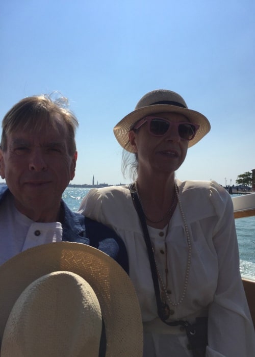 Timothy Spall as seen in a picture that was taken with his wife Shane during the Venice Film Festival in September 2016