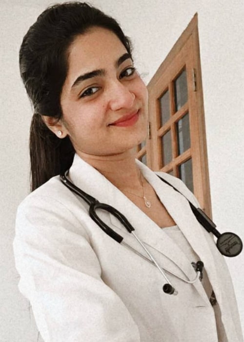 Anjana Shajan as seen in a picture that was taken in Sri Sai Ram Hospital in August 2020