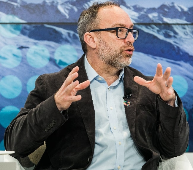 Jimmy Wales as seen while speaking during the Session 'Fake News versus Real Politics' at the Annual Meeting 2018 of the World Economic Forum in Davos on January 24, 2018