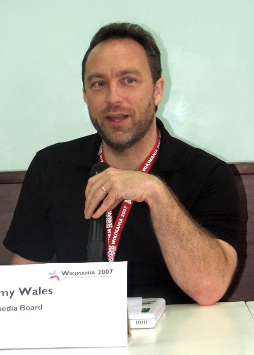 Jimmy Wales pictured while appearing as a member of the Wikimedia Foundation Board of Trustees at Wikimania 2007