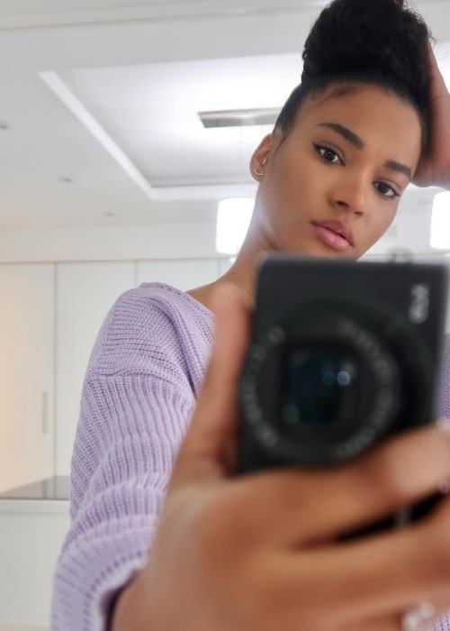 Leila Lopes as seen in a selfie that was taken in March 2021