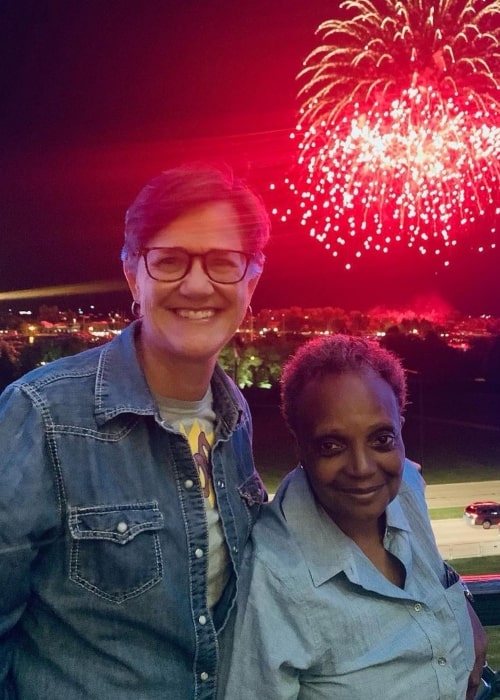 Lori Lightfoot and Amy Eshleman, as seen in July 2021