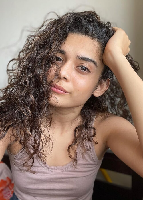 Mithila Palkar as seen while taking a selfie in May 2021