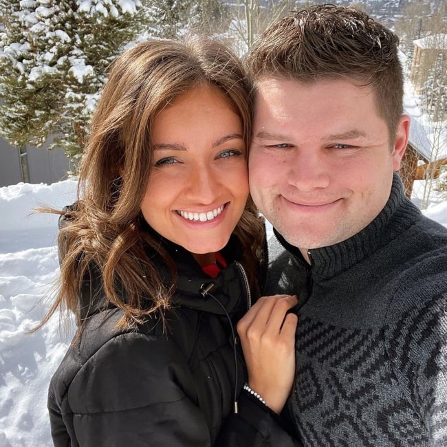Nathan Bates seen in a photo taken with Esther Keyes in February 2021, in Breckenridge, Colorado