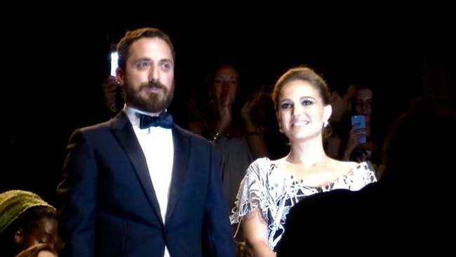 Pablo Larraín seen with Natalie Portman in 2016