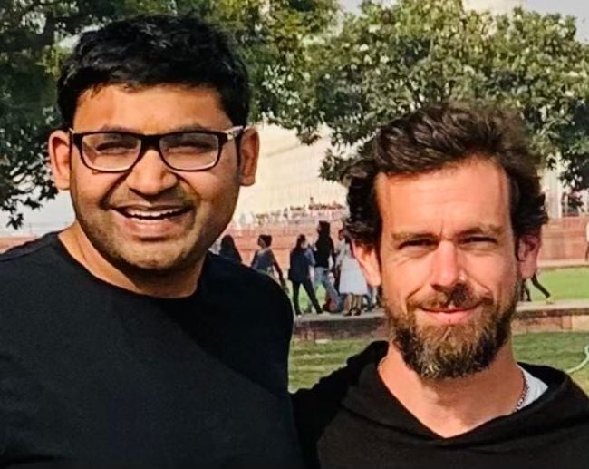 Parag Agrawal as seen smiling with Jack Dorsey