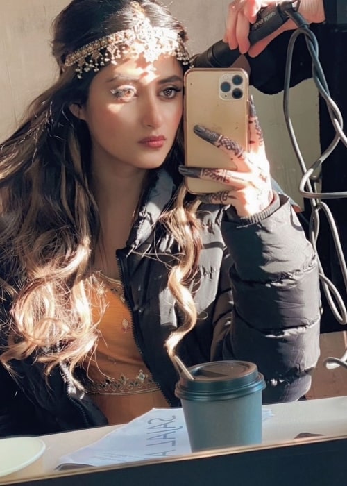 Sajal Aly as seen while taking a mirror selfie in 2021