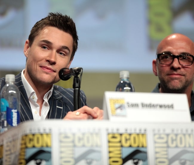 Sam Underwood (Left) and Marcos Siega speaking at the 2014 San Diego Comic Con International, for 'The Following', at the San Diego Convention Center in San Diego, California