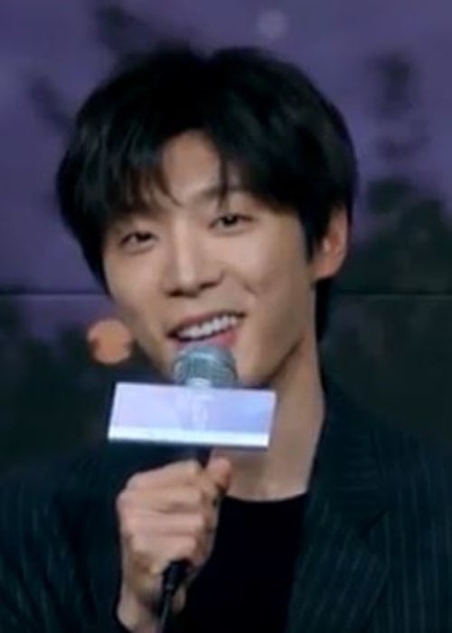 Shin Hyun-soo as seen in a screenshot that was taken from a video of the premier of Twelve Nights in October 2018