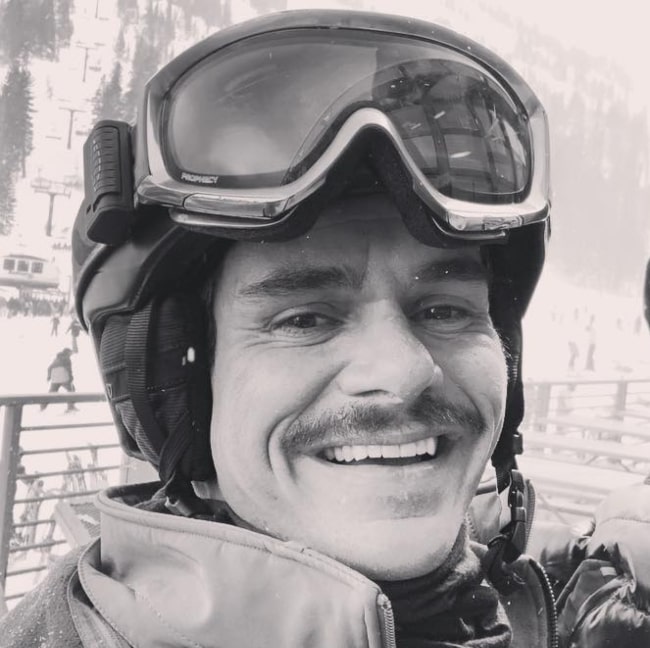 Tony Dalton in March 2019 enjoying his first day of skiing