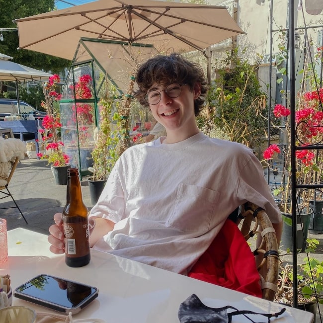 Anton Starkman enjoying his drink at Lady Byrd Cafe in April 2021