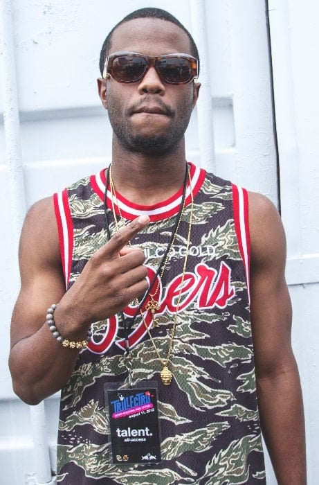 Casey Veggies posing for a picture at Trillectro Music Festival 2012