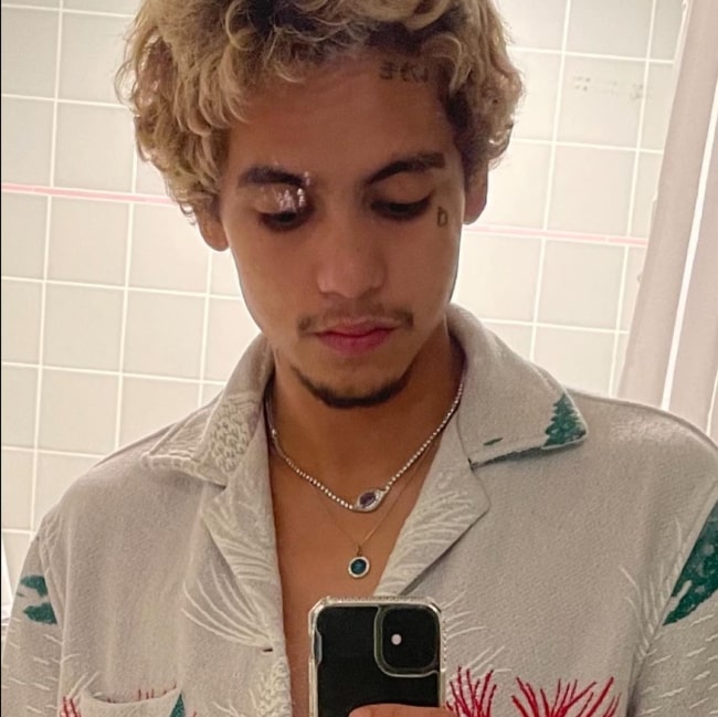 Dominic Fike sharing his selfie in July 2021