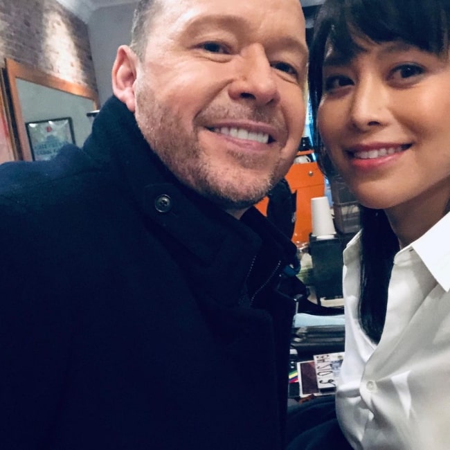 Ivory Aquino and singer, songwriter, rapper, and actor Donnie Wahlberg in April 2021