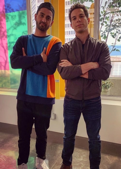 Kapil Talwalkar (Left) and Skylar Astin in Vancouver, British Columbia in September 2019