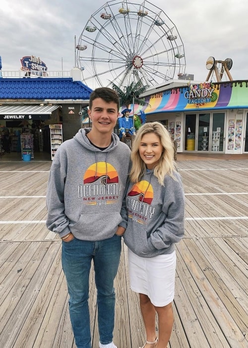 Katie Bates Clark as seen in a picture with his beau Travis Clark in June 2020, in Ocean City, New Jersey