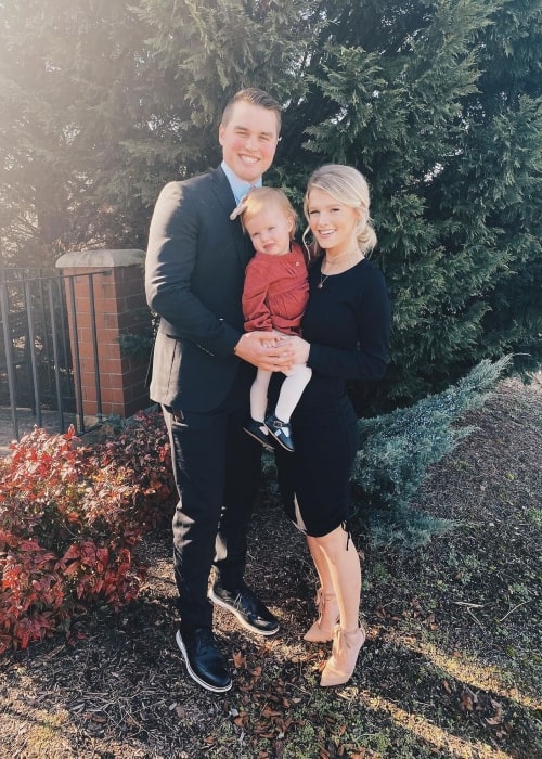 Kelton Balka in a picture with his wife Josie Bates and their child Hazel Sloane Balka in January 2021, in Knoxville, Tennessee