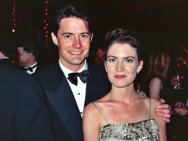 Kyle MacLachlan and Lara Flynn Boyle at the 1990 Emmy Awards