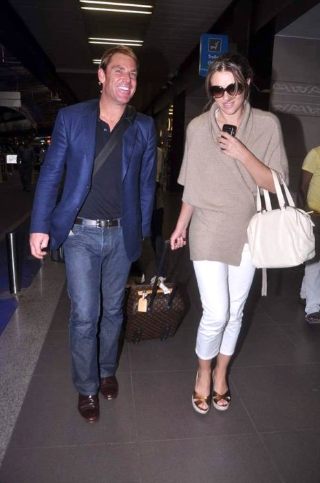 Shane Warne and Elizabeth Hurley seen together in 2012