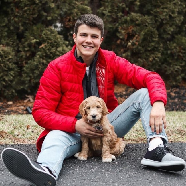 Travis Clark with his dog named Remi in January 2021