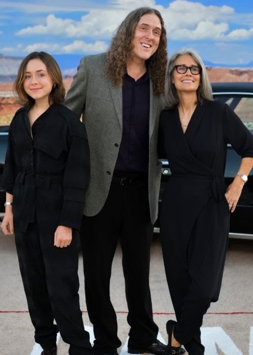 Weird Al Yankovic, with his wife and daughter, as seen in October 2019