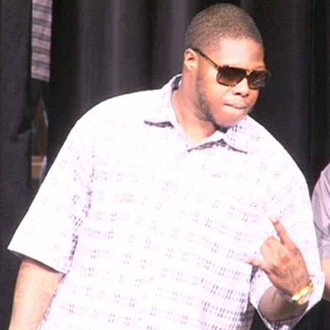 Z-Ro pictured after a performance at Sharpstown High School in Houston, Texas in April 2011