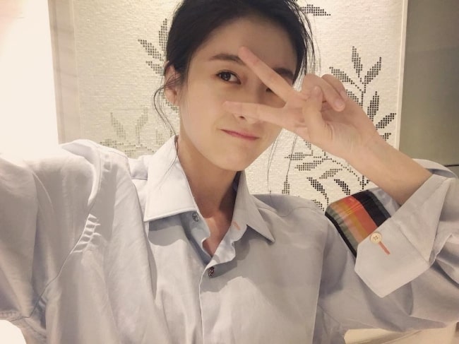 Zhang Xueying in a selfie in 2017