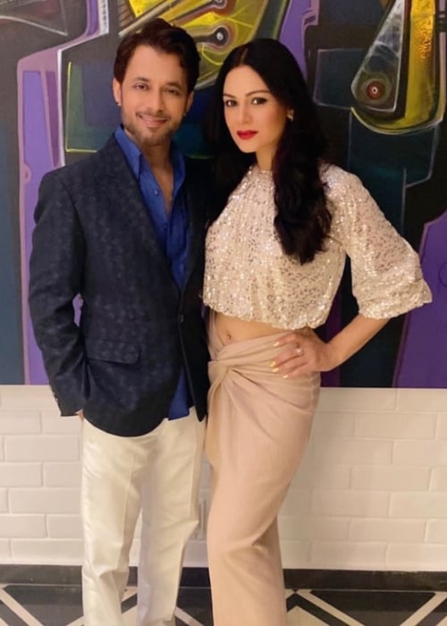 Aanchal Kumar and her husband Anupam Mittal in a picture that was taken in January 2022