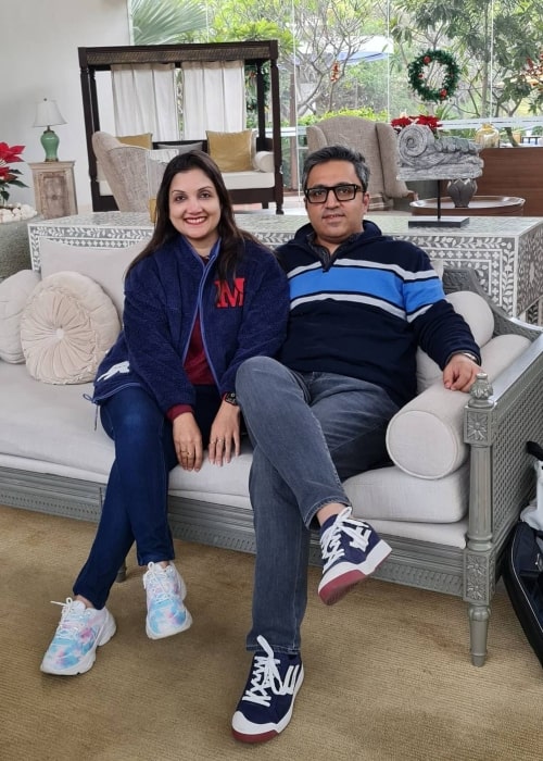 Ashneer Grover and Madhuri Jain, as seen in January 2022