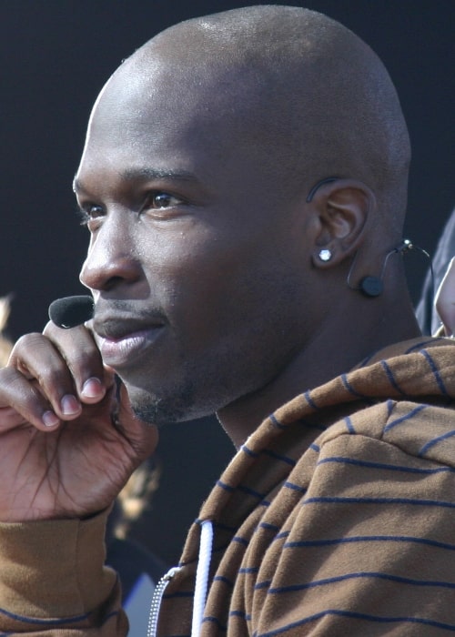 Chad Ochocinco at the debate table on ESPN First Take broadcasting live from ESPN The Weekend, February 26, 2010