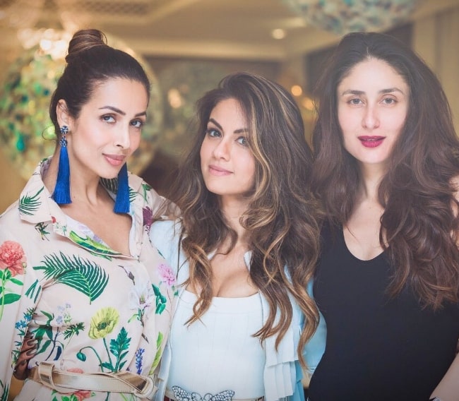 From left to right - Malaika Arora, Natasha Poonawalla and Kareena Kapoor Khan in 2020