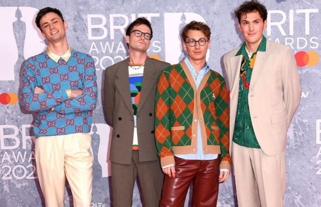 Glass Animals in a picture that was taken at the BRIT Awards 2022 with Edmund Irwin-Singer, Drew MacFarlane, Dave Bayley, and Joe Seaward (Left to Right)