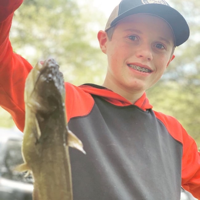 Jackson Duggar as seen in a picture that was taken while fishing in April 2019