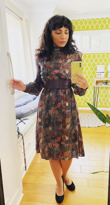 Jasika Nicole enjoying her self-made wardrobe in June 2021