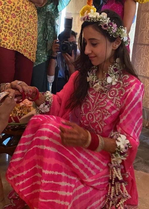 Krisha Shah as seen in a picture that was taken during her marriage ceremony